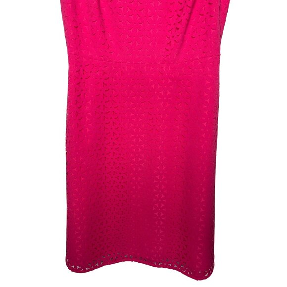 J Crew Dress Womens Size 2 Short Sleeve Mini Fit and Flare Pink Fuchsia Work XS - Picture 4 of 13